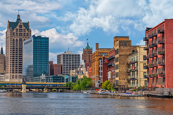 The Milwaukee River and Skyline Looking North