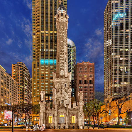 ALTERNATE PERSPECTIVE: The Chicago Water Tower at Night
