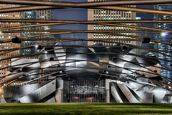 Millennium Park Amphitheater at Night (Jay Pritzker Pavilion) -  Chicago