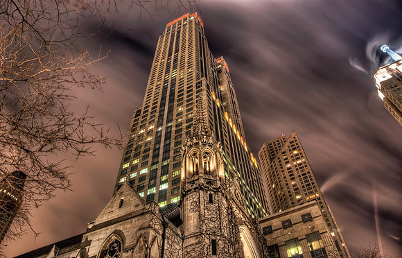 Looking up Over Michigan Avenue - Chicago