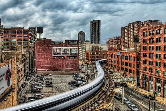Turning Day Into Night - L Train "S" Curve - Chicago