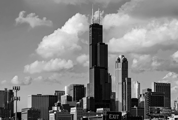 Black and White Chicago Exit