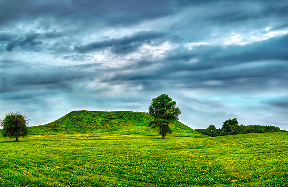 Cahokia Mounds (Near Collinsville, Illinois) Panorama - Contrasty